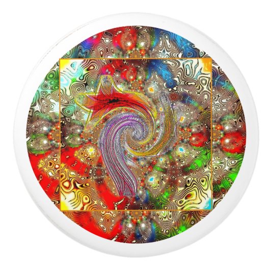 "Kaleidoscope Fury" keramische meeuw Keramische Knop (Voorkant)