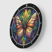 Kaleidoscope Garden" - Glas in lood Butterfly Grote Klok (Hoek)