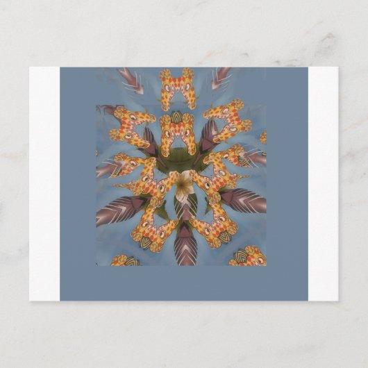 Kaleidoscope Giraffe Mandala: Abstracte Safari kun Briefkaart (Voorkant)