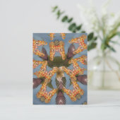Kaleidoscope Giraffe Mandala: Abstracte Safari kun Briefkaart (Staand voorkant)