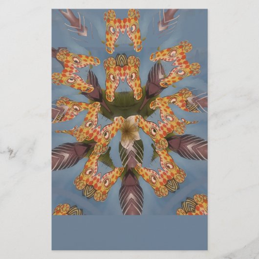 Kaleidoscope Giraffe Mandala: Abstracte Safari kun Briefpapier (Voorkant)