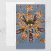 Kaleidoscope Giraffe Mandala: Abstracte Safari kun Briefpapier (Voorkant / Achterkant)