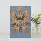 Kaleidoscope Giraffe Mandala: Abstracte Safari kun Briefpapier (Staand voorkant)
