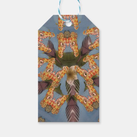 Kaleidoscope Giraffe Mandala: Abstracte Safari kun Cadeaulabel (Voorkant)