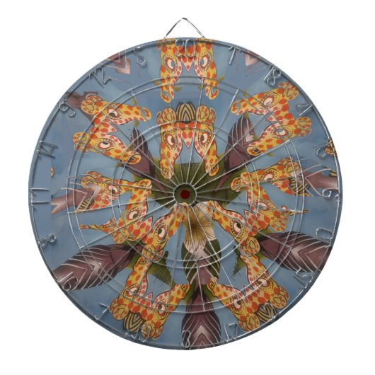Kaleidoscope Giraffe Mandala: Abstracte Safari kun Dartbord (Voorkant)