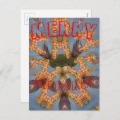 Kaleidoscope Giraffe Mandala: Abstracte Safari kun Feestdagenkaart (Voorkant / Achterkant)