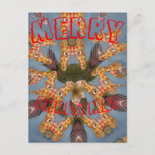 Kaleidoscope Giraffe Mandala: Abstracte Safari kun Feestdagenkaart (Voorkant)