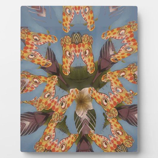 Kaleidoscope Giraffe Mandala: Abstracte Safari kun Fotoplaat (Voorkant)