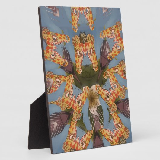 Kaleidoscope Giraffe Mandala: Abstracte Safari kun Fotoplaat (Zijkant)