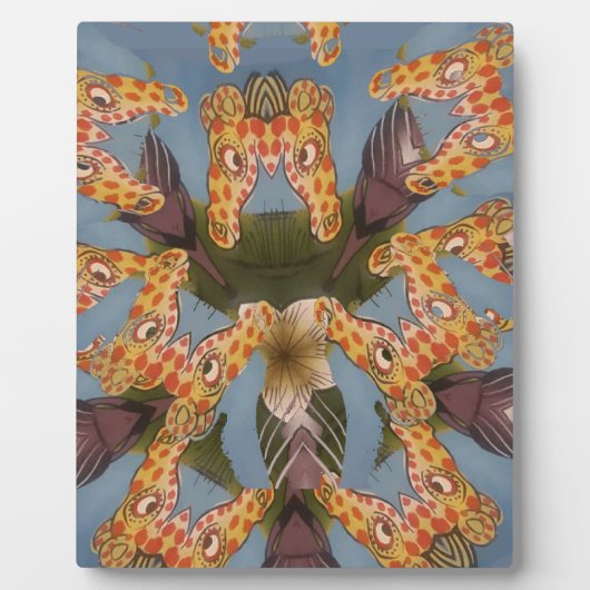 Kaleidoscope Giraffe Mandala: Abstracte Safari kun Fotoplaat (Voorkant)