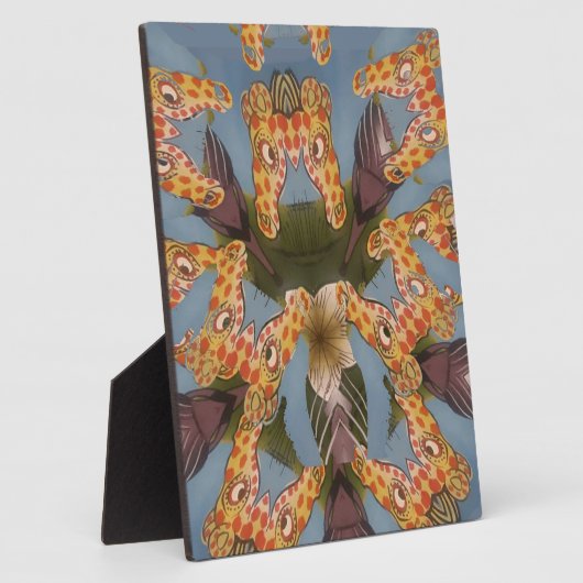 Kaleidoscope Giraffe Mandala: Abstracte Safari kun Fotoplaat (Zijkant)