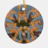 Kaleidoscope Giraffe Mandala: Abstracte Safari kun Keramisch Ornament (Voorkant)