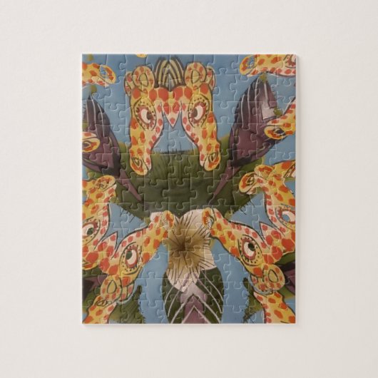 Kaleidoscope Giraffe Mandala: Abstracte Safari kun Legpuzzel (Verticaal)