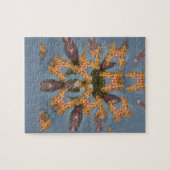 Kaleidoscope Giraffe Mandala: Abstracte Safari kun Legpuzzel (Horizontaal)