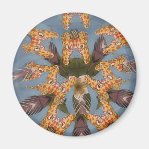 Kaleidoscope Giraffe Mandala: Abstracte Safari kun Magneet