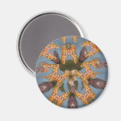 Kaleidoscope Giraffe Mandala: Abstracte Safari kun Magneet (Voorkant / Achterkant)