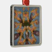 Kaleidoscope Giraffe Mandala: Abstracte Safari kun Metalen Ornament (Rechts)