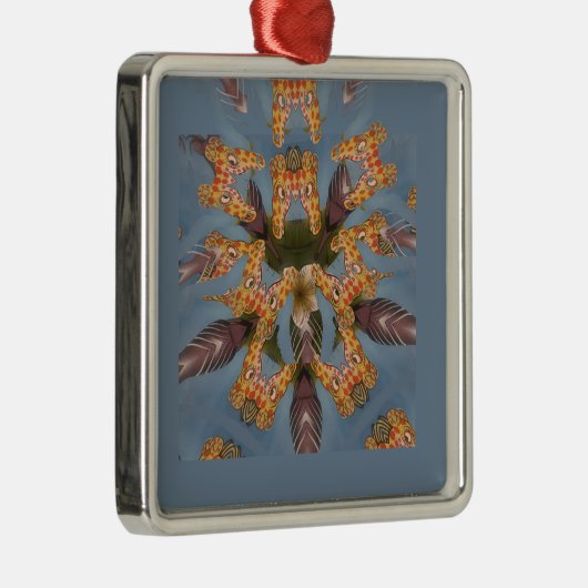 Kaleidoscope Giraffe Mandala: Abstracte Safari kun Metalen Ornament (Rechts)
