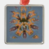 Kaleidoscope Giraffe Mandala: Abstracte Safari kun Metalen Ornament (Voorkant)