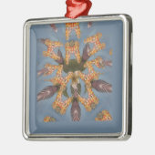 Kaleidoscope Giraffe Mandala: Abstracte Safari kun Metalen Ornament (Links)