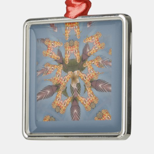 Kaleidoscope Giraffe Mandala: Abstracte Safari kun Metalen Ornament (Links)