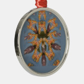 Kaleidoscope Giraffe Mandala: Abstracte Safari kun Metalen Ornament (Rechts)