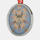 Kaleidoscope Giraffe Mandala: Abstracte Safari kun Metalen Ornament (Links)