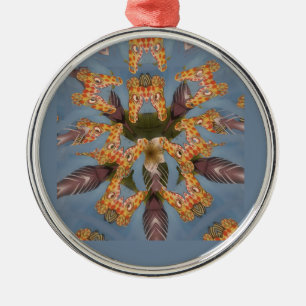Kaleidoscope Giraffe Mandala: Abstracte Safari kun Metalen Ornament