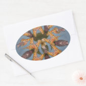 Kaleidoscope Giraffe Mandala: Abstracte Safari kun Ovale Sticker (Envelop)