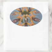 Kaleidoscope Giraffe Mandala: Abstracte Safari kun Ovale Sticker (Tas)