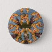 Kaleidoscope Giraffe Mandala: Abstracte Safari kun Ronde Button 5,7 Cm (Voorkant)