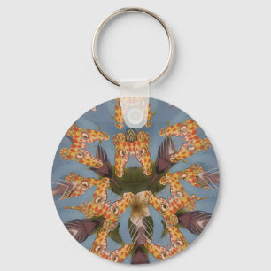 Kaleidoscope Giraffe Mandala: Abstracte Safari kun Sleutelhanger