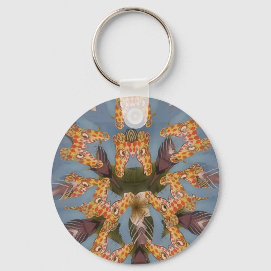 Kaleidoscope Giraffe Mandala: Abstracte Safari kun Sleutelhanger (Voorkant)