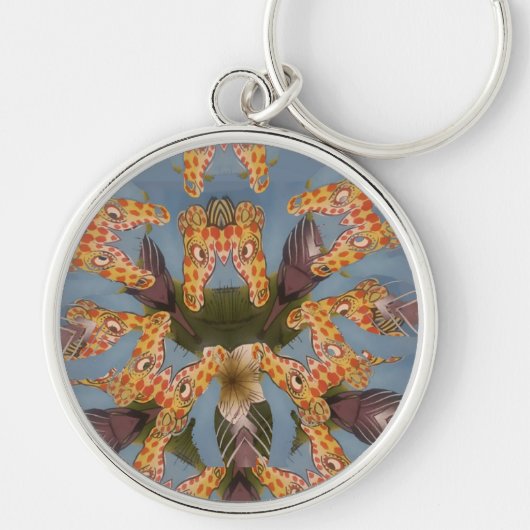 Kaleidoscope Giraffe Mandala: Abstracte Safari kun Sleutelhanger (Voorkant)