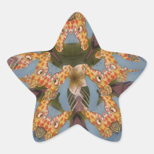 Kaleidoscope Giraffe Mandala: Abstracte Safari kun Ster Sticker