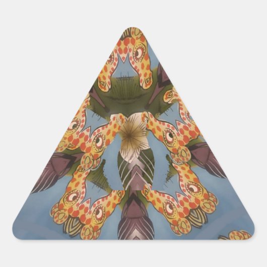 Kaleidoscope Giraffe Mandala: Abstracte Safari kun Sticker (Voorkant)