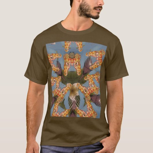 Kaleidoscope Giraffe Mandala: Abstracte Safari kun T-shirt (Voorkant)