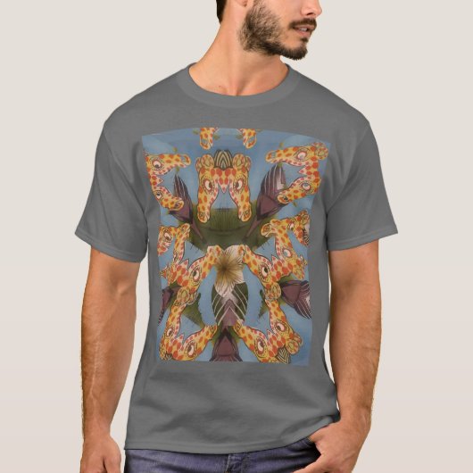 Kaleidoscope Giraffe Mandala: Abstracte Safari kun T-shirt (Voorkant)