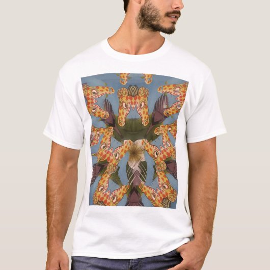 Kaleidoscope Giraffe Mandala: Abstracte Safari kun T-shirt (Voorkant)