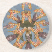 Kaleidoscope Giraffe Mandala: Abstracte Safari kun Zandsteen Onderzetter (Voorkant)