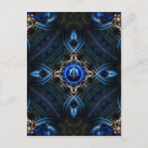 Kaleidoscope Golden Blue Briefkaart