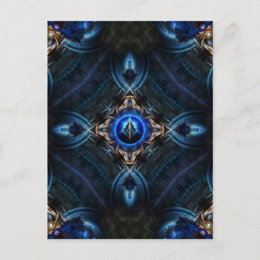 Kaleidoscope Golden Blue Briefkaart (Voorkant)
