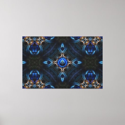 Kaleidoscope Golden Blue x75 Canvas Print (Voorkant)