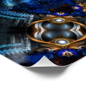 Kaleidoscope Golden Blue x75 Perfect Poster (Hoek)