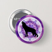 Kaleidoscope Howling Wolf Ronde Button 5,7 Cm (Voorkant /achterkant)