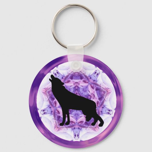 Kaleidoscope Howling Wolf Sleutelhanger (Voorkant)