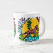 Kaleidoscope Howling Wolf -    WhiteMUG Grote Koffiekop (Voorkant rechts)