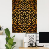 Kaleidoscope Leopard Fur Pattern poster (Thuiskantoor)