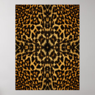 Kaleidoscope Leopard Fur Pattern poster