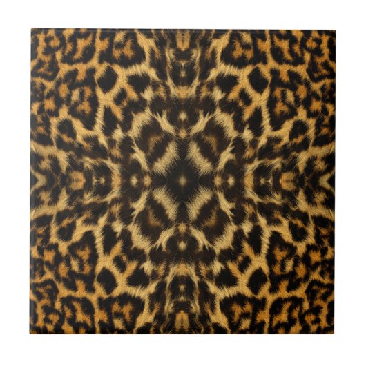 Kaleidoscope Leopard Fur Pattern Tegeltje (Voorkant)
